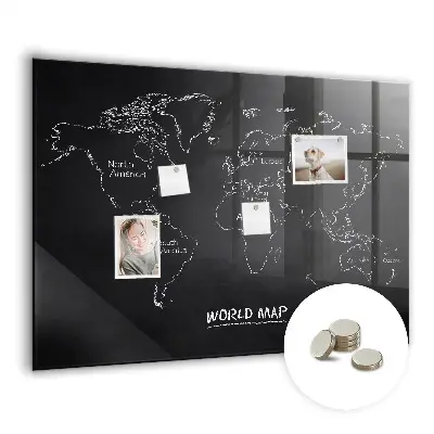 Magnetic world map wall board