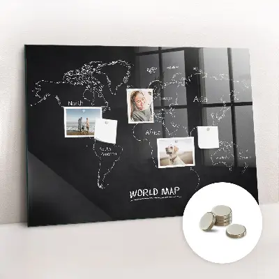 Magnetic world map wall board