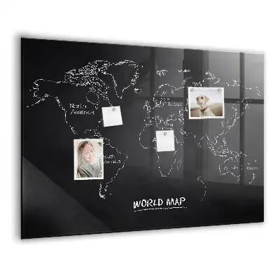 Magnetic world map wall board