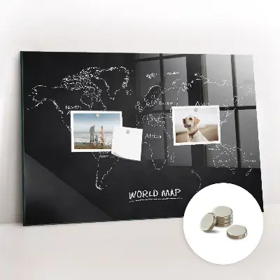 Magnetic world map wall board