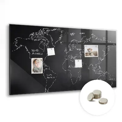 Magnetic world map wall board