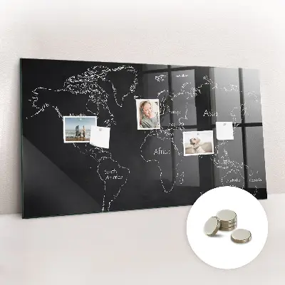 Magnetic world map wall board