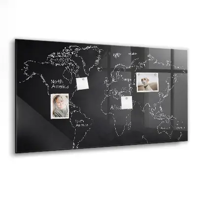 Magnetic world map wall board