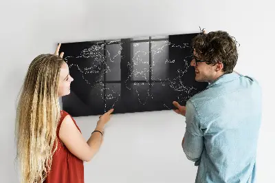 Magnetic world map wall board