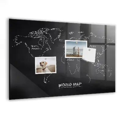 Magnetic world map wall board