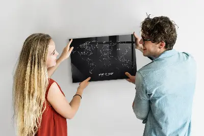 Magnetic world map wall board