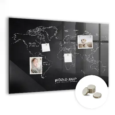 Magnetic world map wall board