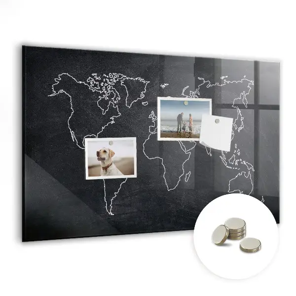World map magnetic board
