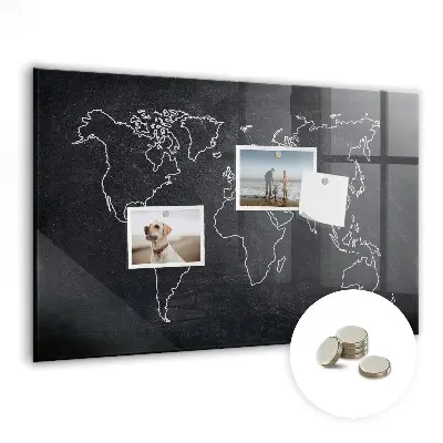 World map magnetic board