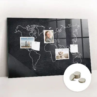 World map magnetic board