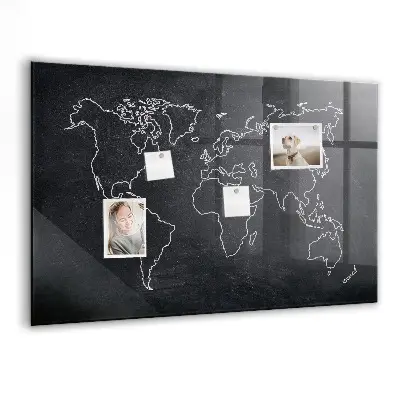 World map magnetic board