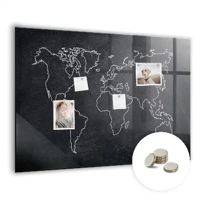 World map magnetic board