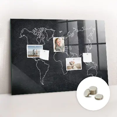World map magnetic board