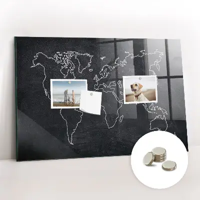 World map magnetic board
