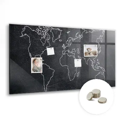 World map magnetic board