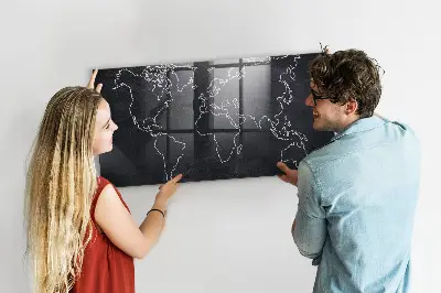 World map magnetic board