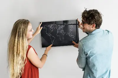 World map magnetic board