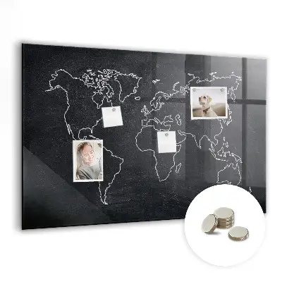 World map magnetic board