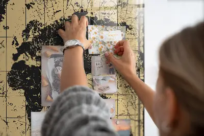 Magnetic wall board Vintage world map