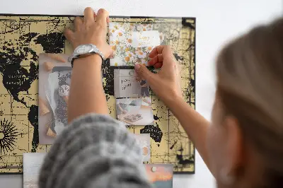 Magnetic wall board Vintage world map