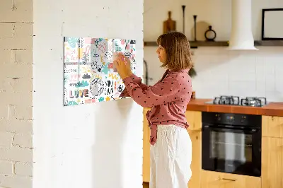 Magnetic glass dry erase board for pictures and sketches
