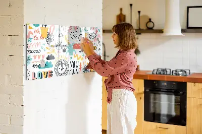 Magnetic glass dry erase board for pictures and sketches