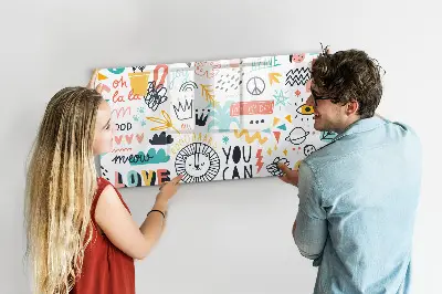Magnetic glass dry erase board for pictures and sketches