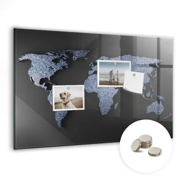 3D World Map Magnetic Board