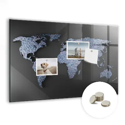 3D World Map Magnetic Board