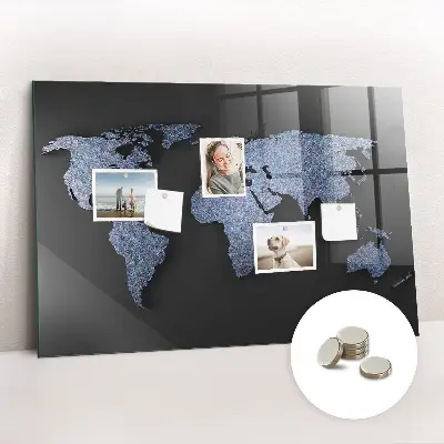 3D World Map Magnetic Board