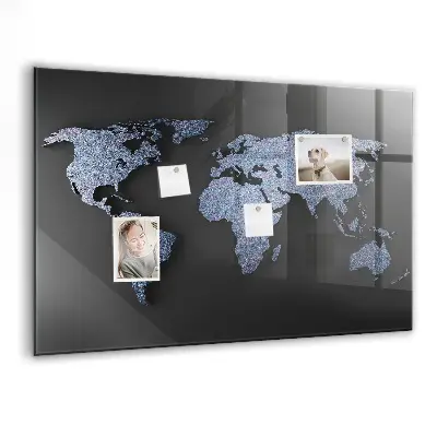 3D World Map Magnetic Board