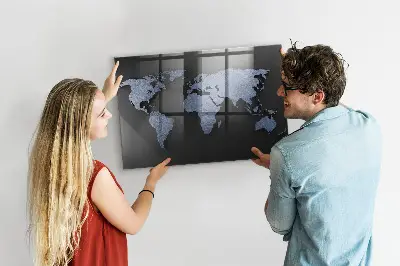 3D World Map Magnetic Board