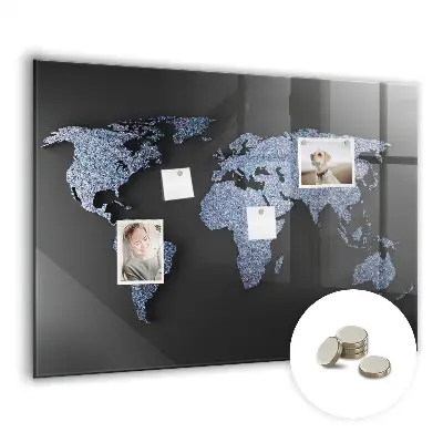 3D World Map Magnetic Board
