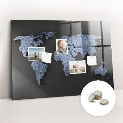 3D World Map Magnetic Board