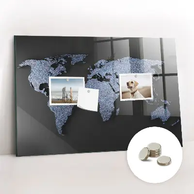 3D World Map Magnetic Board