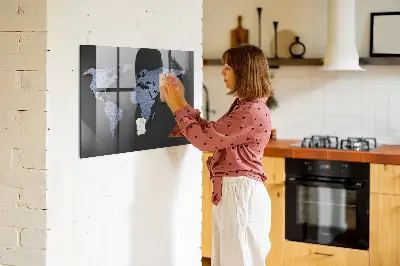 3D World Map Magnetic Board