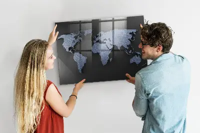 3D World Map Magnetic Board
