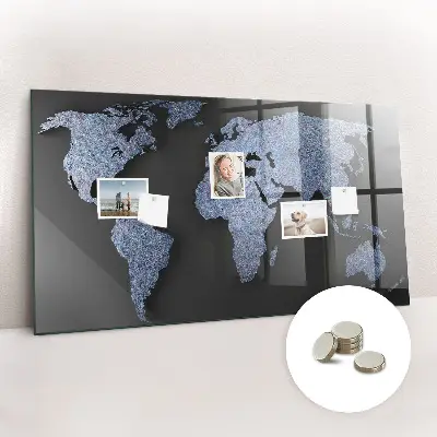 3D World Map Magnetic Board