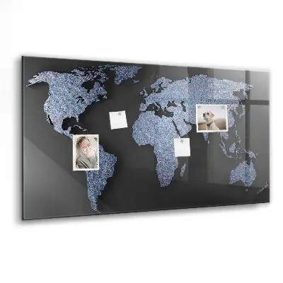 3D World Map Magnetic Board