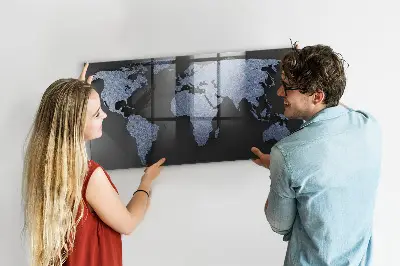 3D World Map Magnetic Board