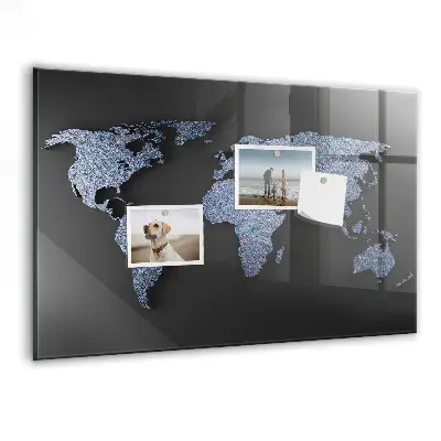 3D World Map Magnetic Board
