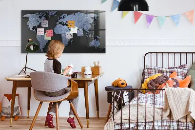 3D World Map Magnetic Board