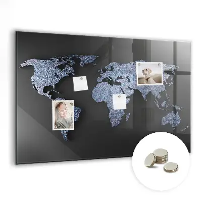 3D World Map Magnetic Board