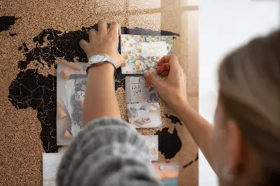 Magnetic glass dry erase board with world map design