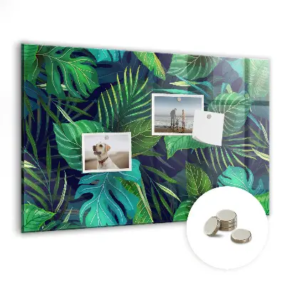 Exotic leaves magnetic glass dry erase board