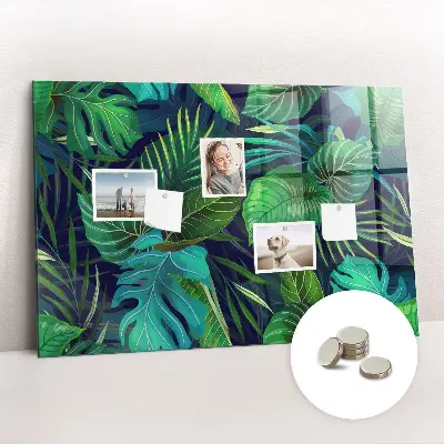 Exotic leaves magnetic glass dry erase board