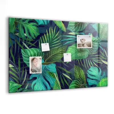Exotic leaves magnetic glass dry erase board