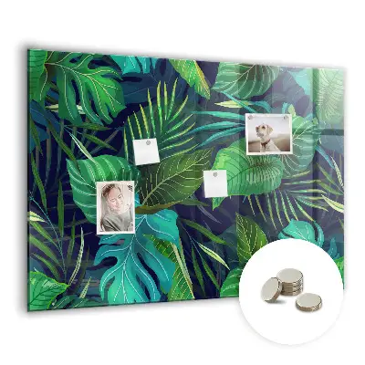 Exotic leaves magnetic glass dry erase board