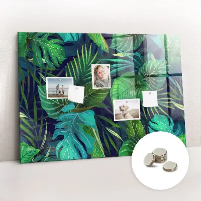 Exotic leaves magnetic glass dry erase board