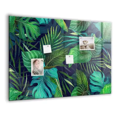 Exotic leaves magnetic glass dry erase board